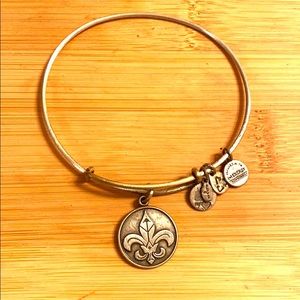 Retired Alex and Ani silver fluer de lis bracelet